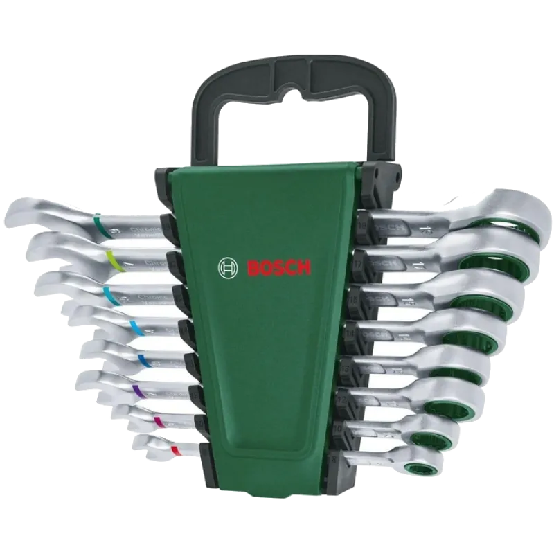 Bosch (1600A027PS) с трещоткой 8 шт Набор ключей комбинированных
