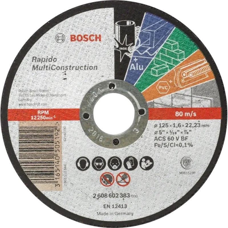 Bosch Multi Construction Rapido 125x1.6x22.2 Відрізний круг для металу