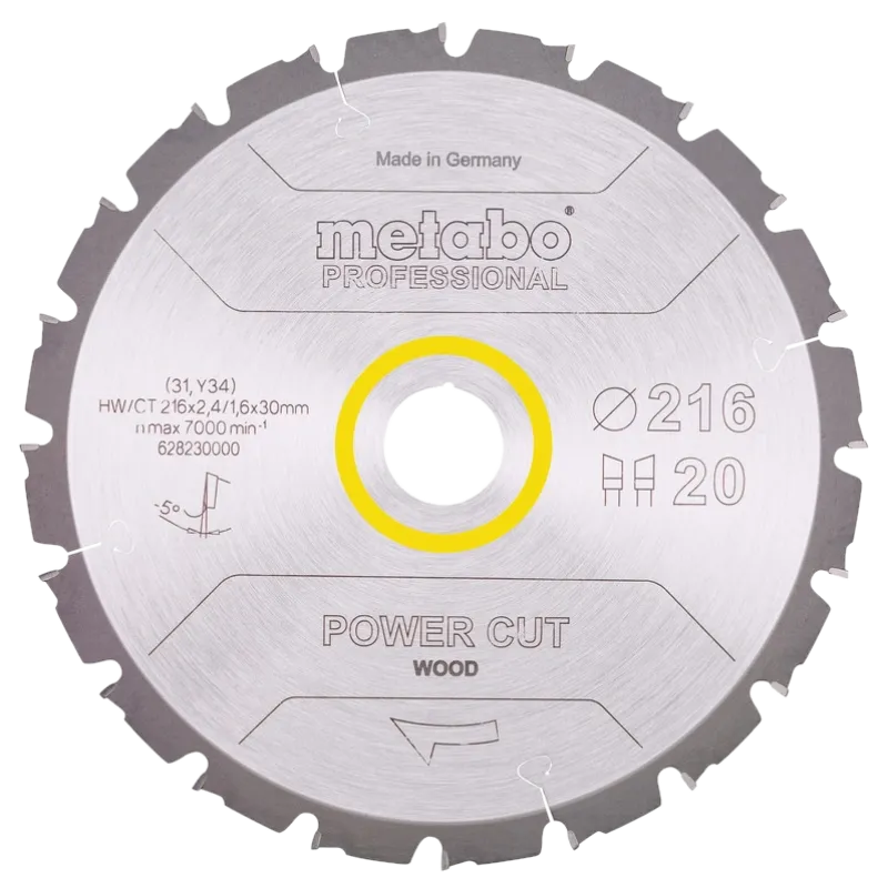 Metabo "power cut wood - professional" (628230000) Пильний диск 216x30, Z20 WZ 5° neg.