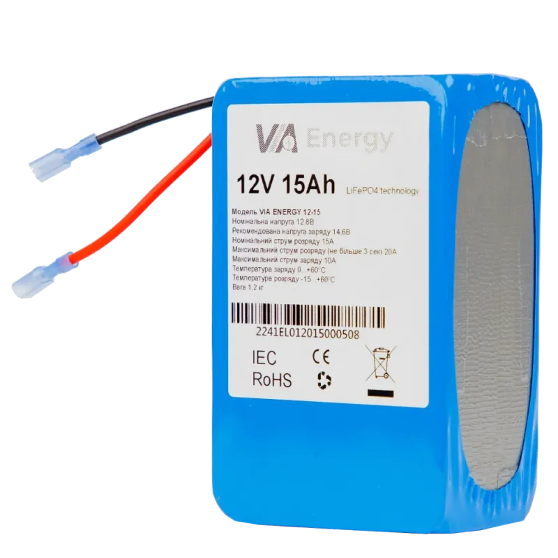 VIA Energy Аккумуляторная батарея литиевая 12В, 15А•ч