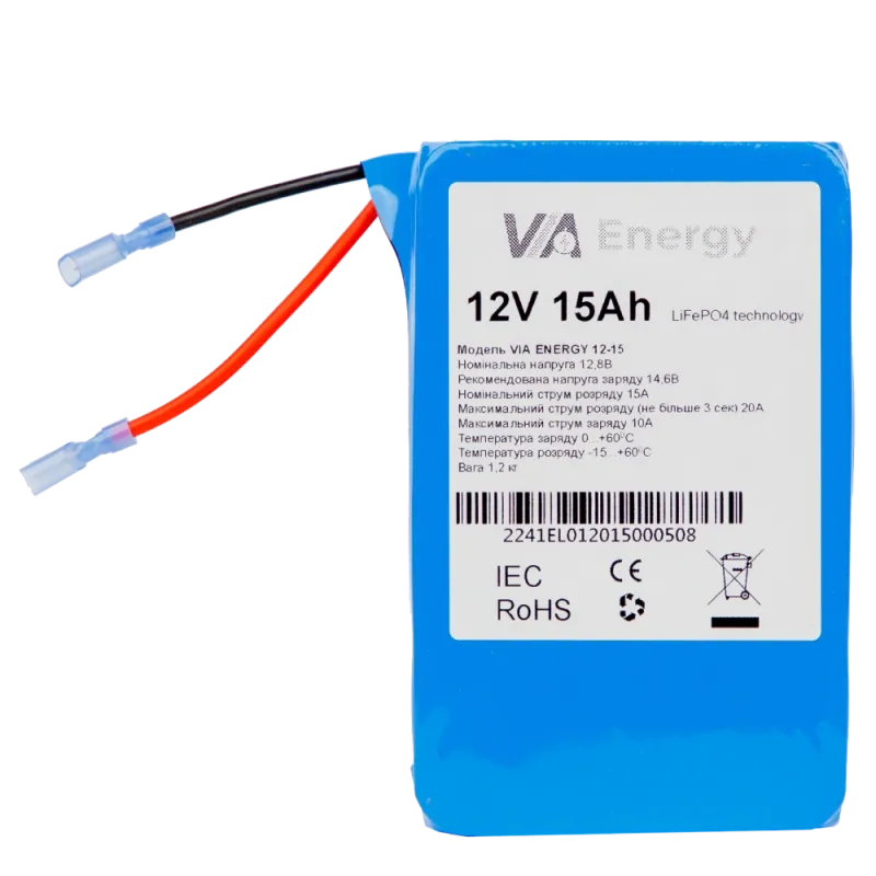 VIA Energy Аккумуляторная батарея литиевая 12В, 15А•ч