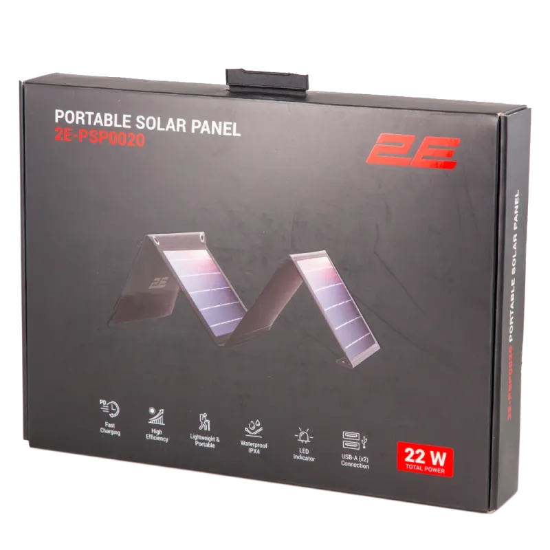 2E 22 Вт портативна 2*USB-A 5V/2.4A Сонячна панель