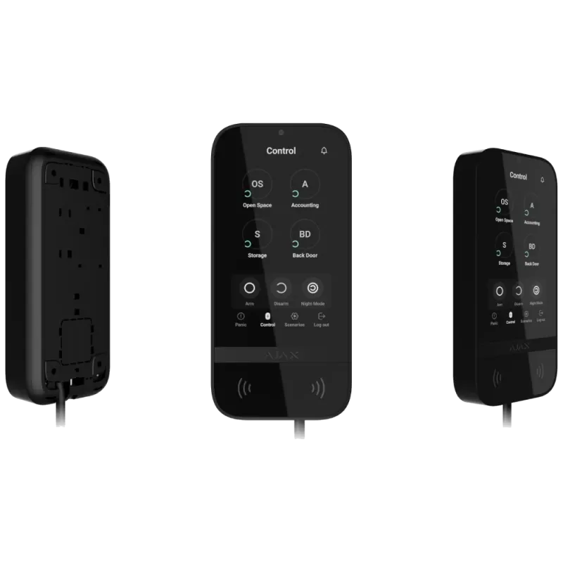 Ajax KeyPad TouchScreen Fibra black дротова сенсорна Клавіатура