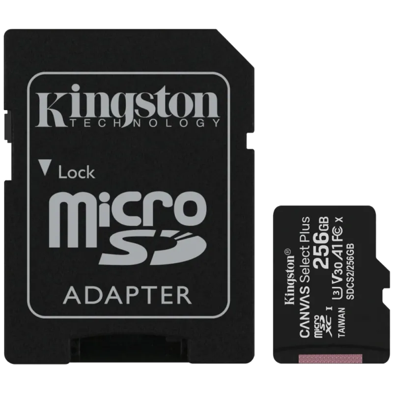 Kingston 256GB micSDXC Canvas Select Plus 100R A1 C10 Card Модуль флеш-пам'яті