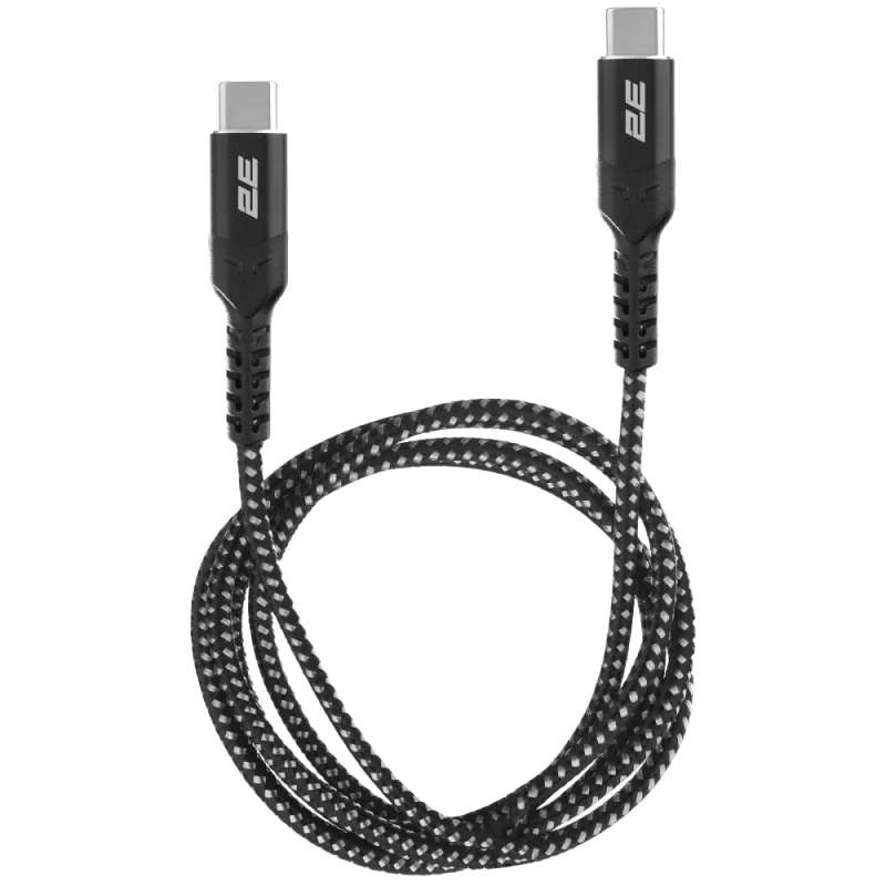 2E Type-C USB-C > USB-C Кабель зарядки/синхронизации 1м 240Вт плетеный черный