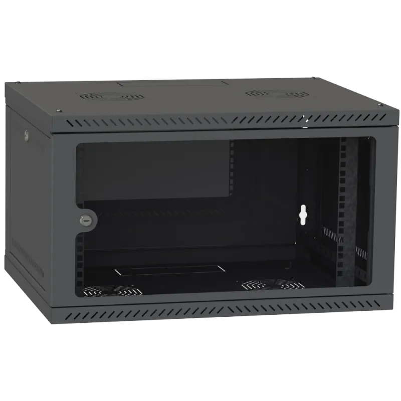 IPCOM CH-6U 600x350 скло RAL9005 Шафа серверна