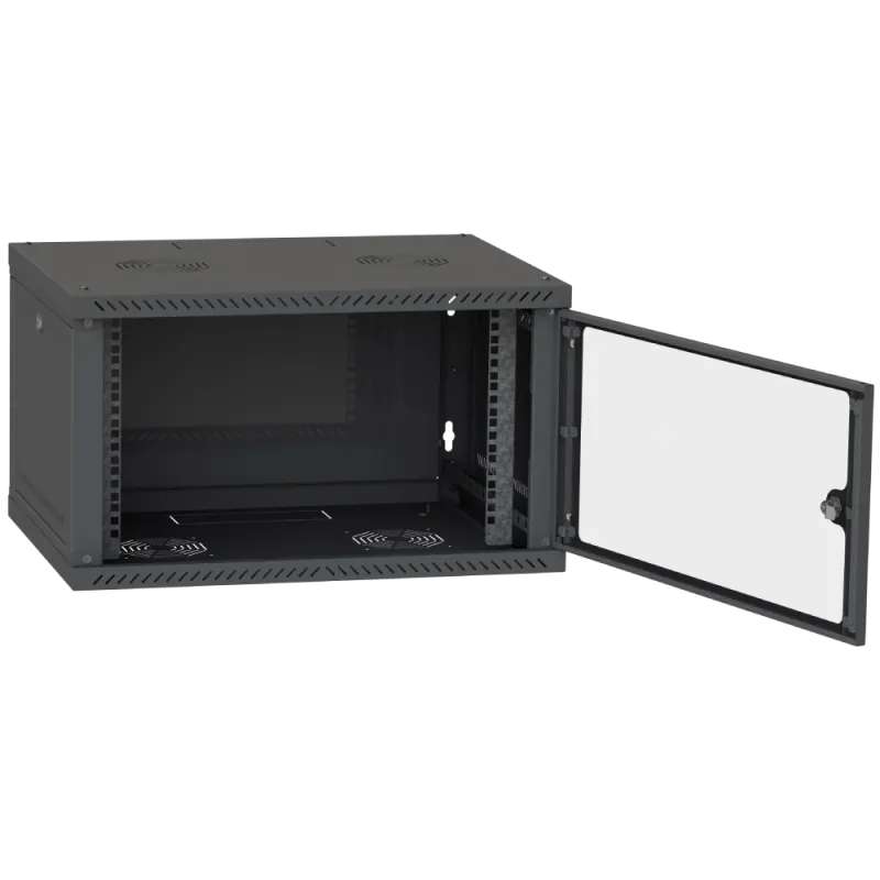 IPCOM CH-6U 600x350 скло RAL9005 Шафа серверна