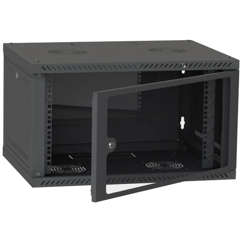 IPCOM CH-6U 600x350 скло RAL9005 Шафа серверна