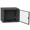 IPCOM 9U 600x450 Шафа телекомунікаційна двері скло (чорна)