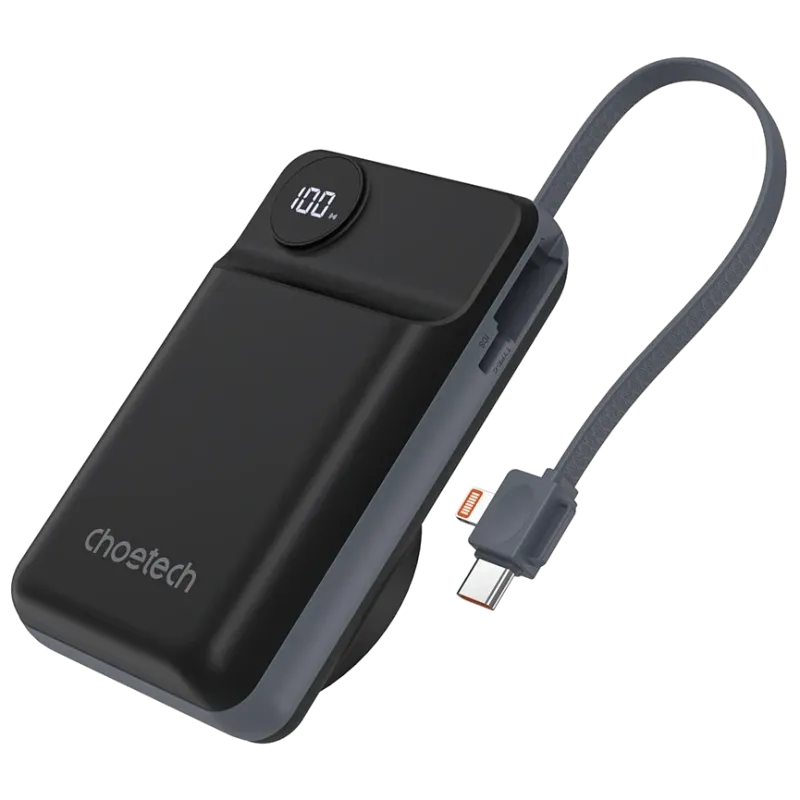 Choetech B696 20 000мА•ч Black с магнитной зарядкой Повербанк