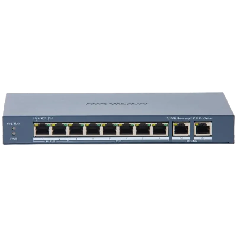 Hikvision DS-3E0310HP-E(C) POE Комутатор 8 портів некерований