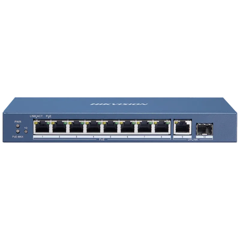 DS-3E0510P-E 8-портовий гігабітний некерований POE комутатор