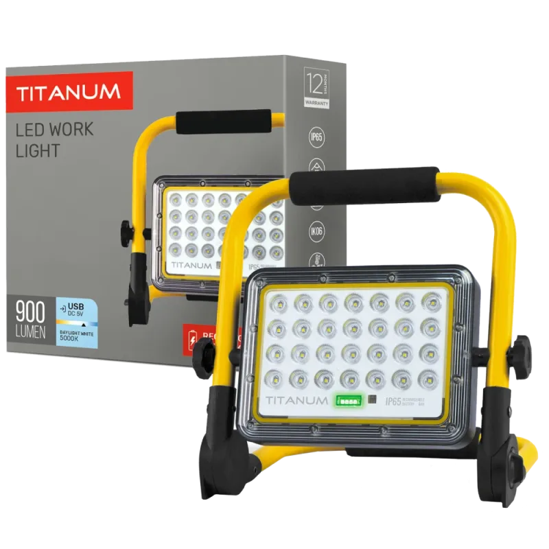 TITANUM TL-FA-105 LED прожектор акумуляторний IP65 20W 900Lm 5000K