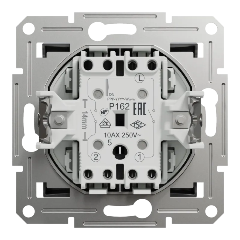 Schneider Electric EPH0300171 Asfora Вимикач 2-клавішний антрацит, пластик, без підсвічування та індикації, для врізного монтажу