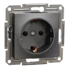 Schneider Electric EPH2900171 Asfora Розетка 220В антрацит, пластик, із заземленням, Schuko, без захисної кришки, без шторок, для врізного монтажу