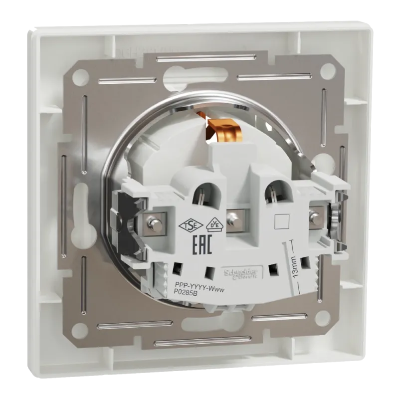Schneider Electric ASFORA EPH3100121 Розетка одинарная с заземлением и крышкой