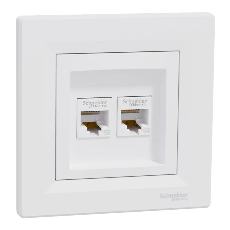 Schneider Electric Asfora EPH4400121 RJ45 5e Розетка комп'ютерна подвійна біла