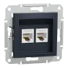 Schneider Electric EPH4400171 Asfora Розетка компьютерная антрацит, пластик, для врезного монтажа