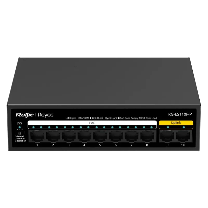 Ruijie Reyee RG-ES110F-P PoE Комутатор 10 портів некерований