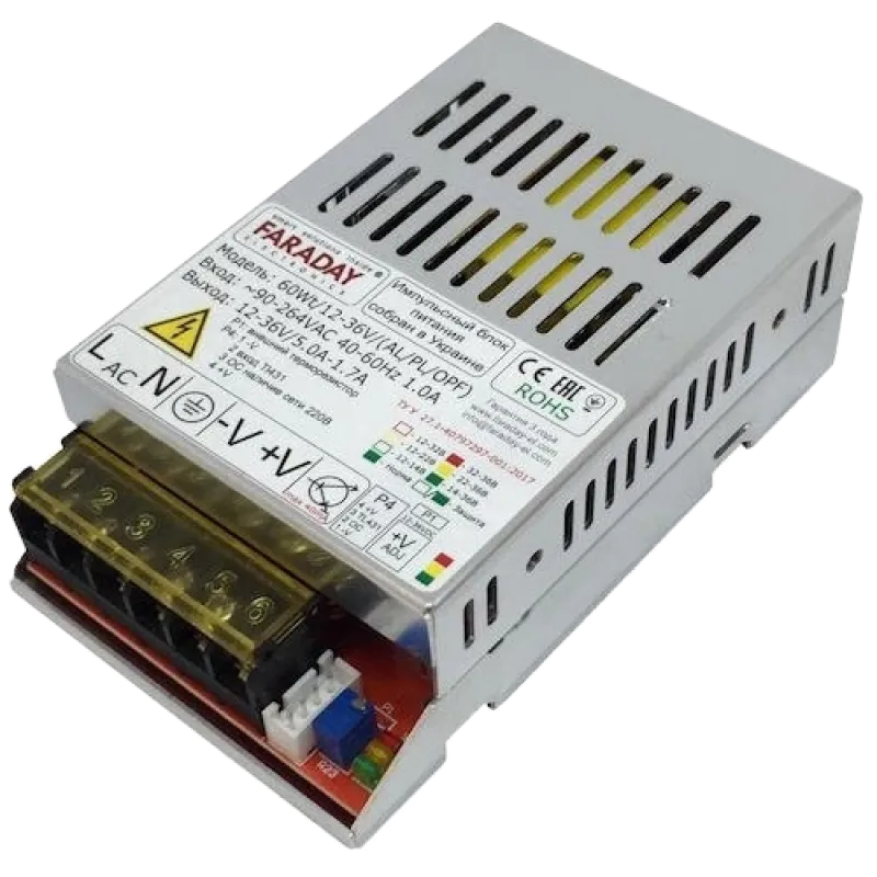 Faraday Electronics 60Wt/12-36V/ALU 12–36В 5-2А Блок живлення