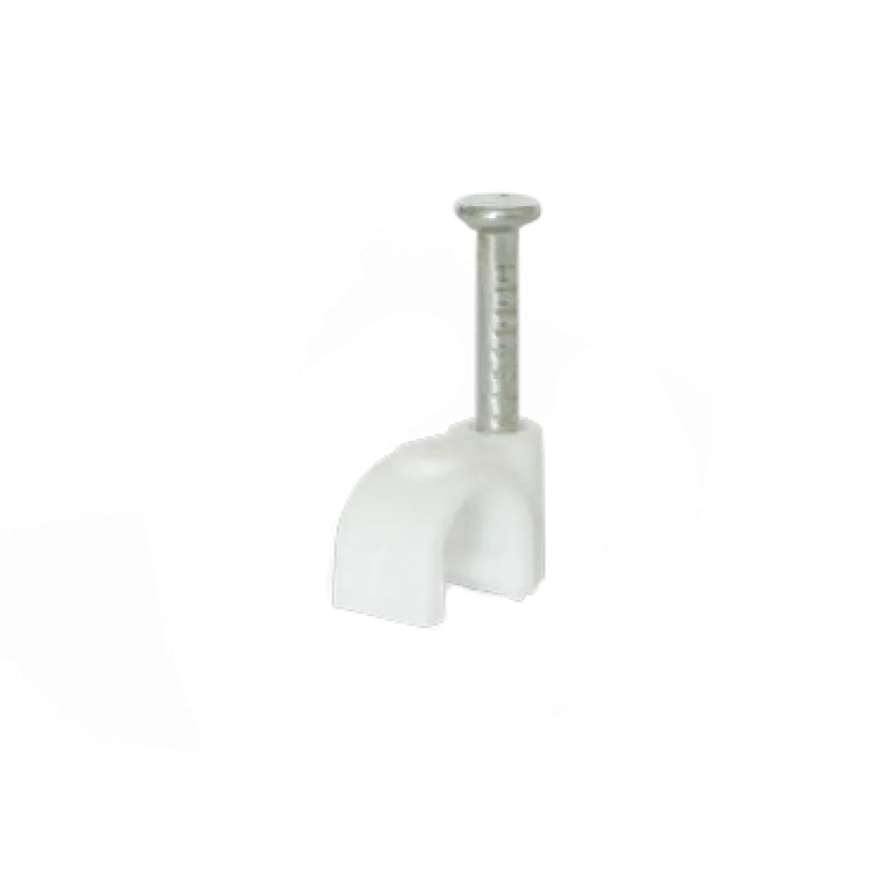 Скоба Ziplex для кабелю з цвяхом кругла d 6 біла(100шт)