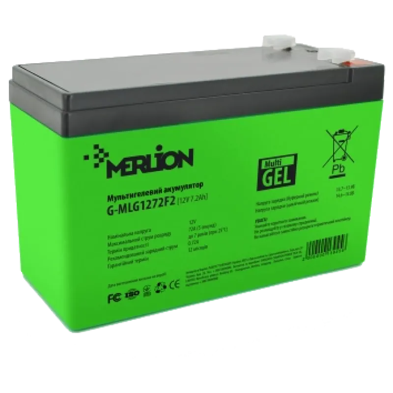 MERLION G-MLG1272F2 7.2 А●ч 12В Свинцово-кислотная аккумуляторная батарея