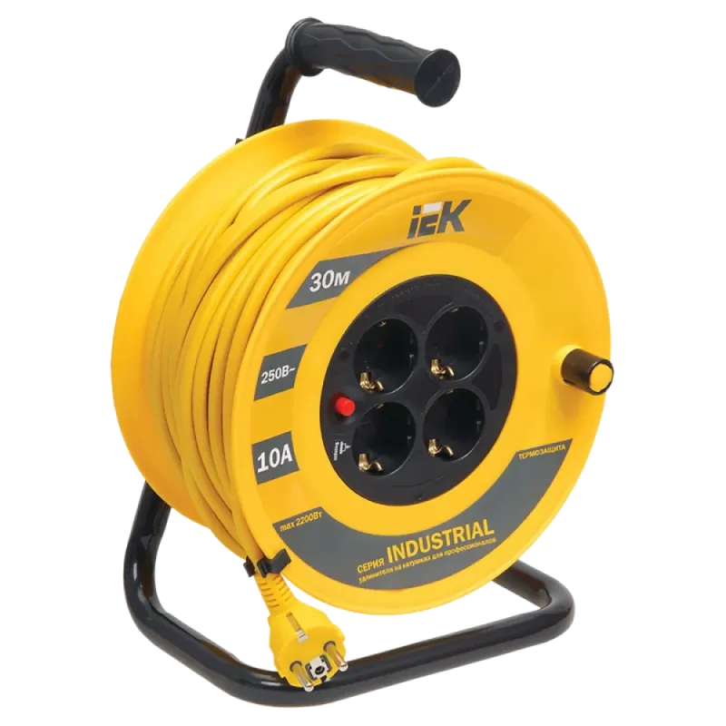 IEK Удлинитель-катушка 4гн 30м З/К УК30 т/с (3х1,5мм2) IP44