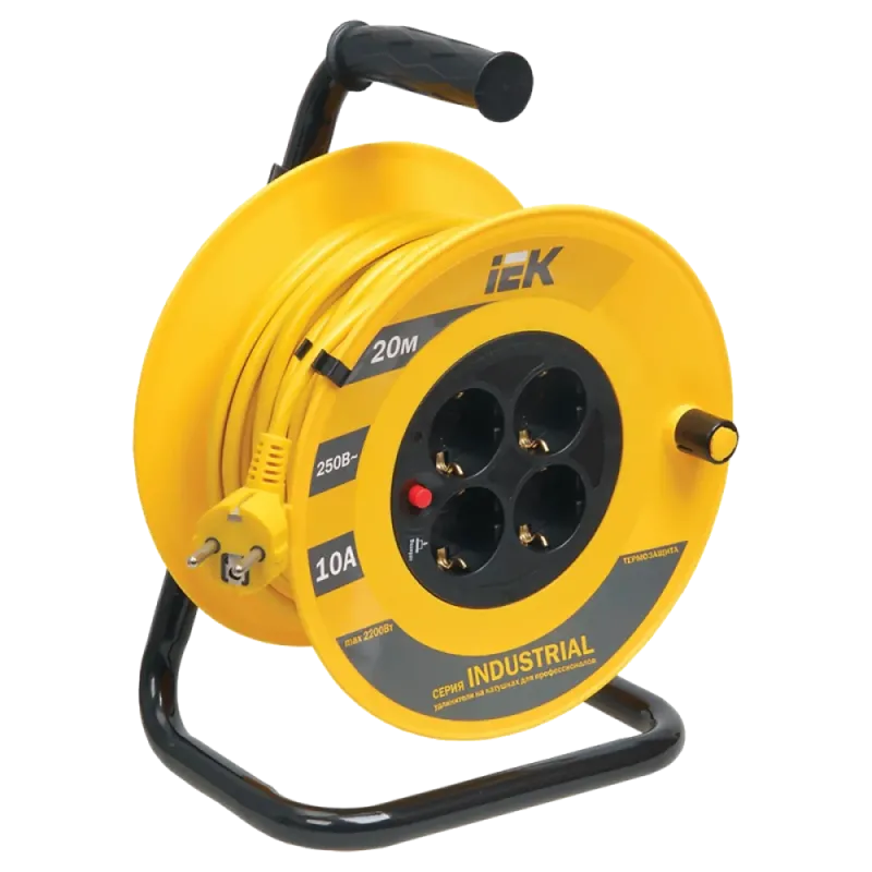 IEK Подовжувач-катушка 4гн 20м З/К УК20 т/з (3х1,5мм2) IP44