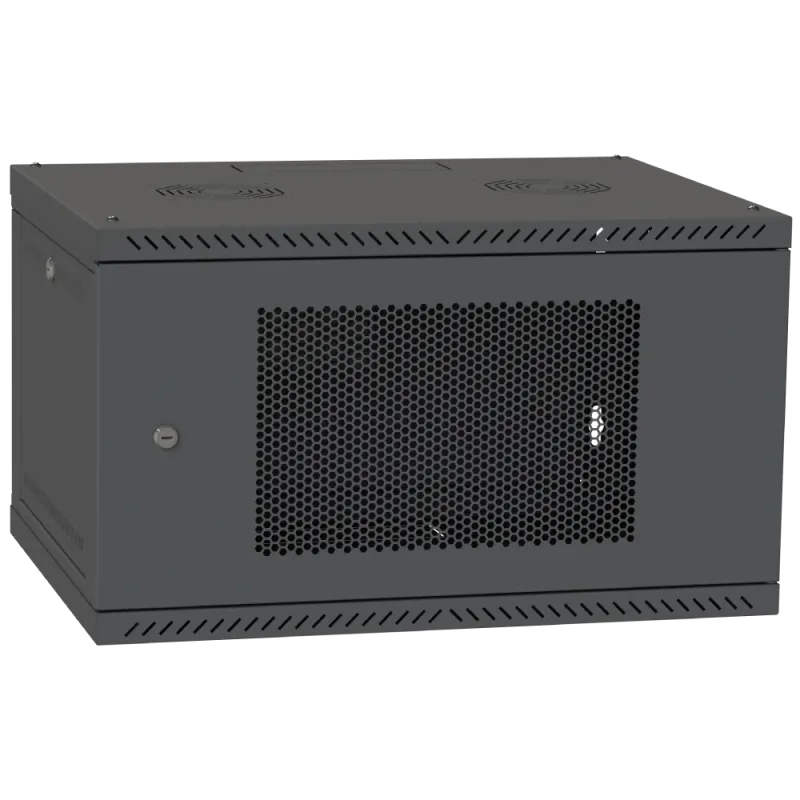 IPCOM CH-6U 600x600 перфорація RAL9005 Шафа серверна