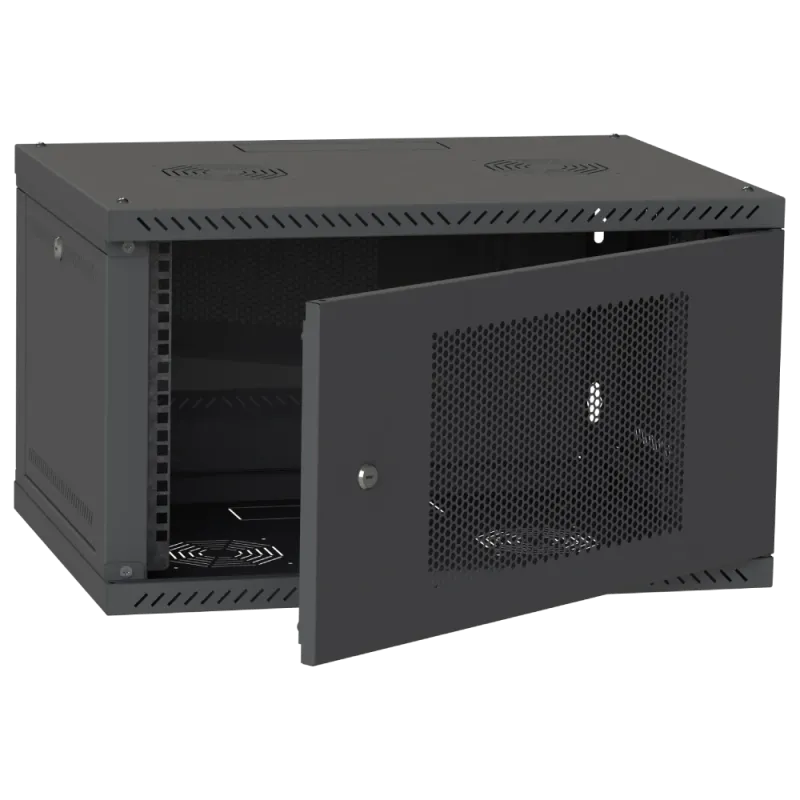 IPCOM CH-6U 600x600 перфорація RAL9005 Шафа серверна