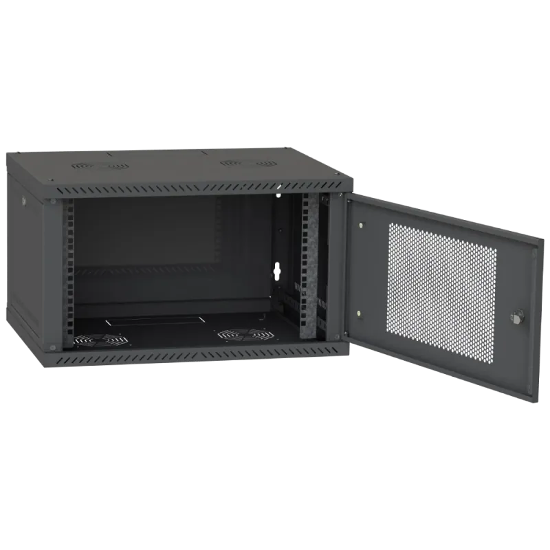 IPCOM CH-6U 600x600 перфорація RAL9005 Шафа серверна