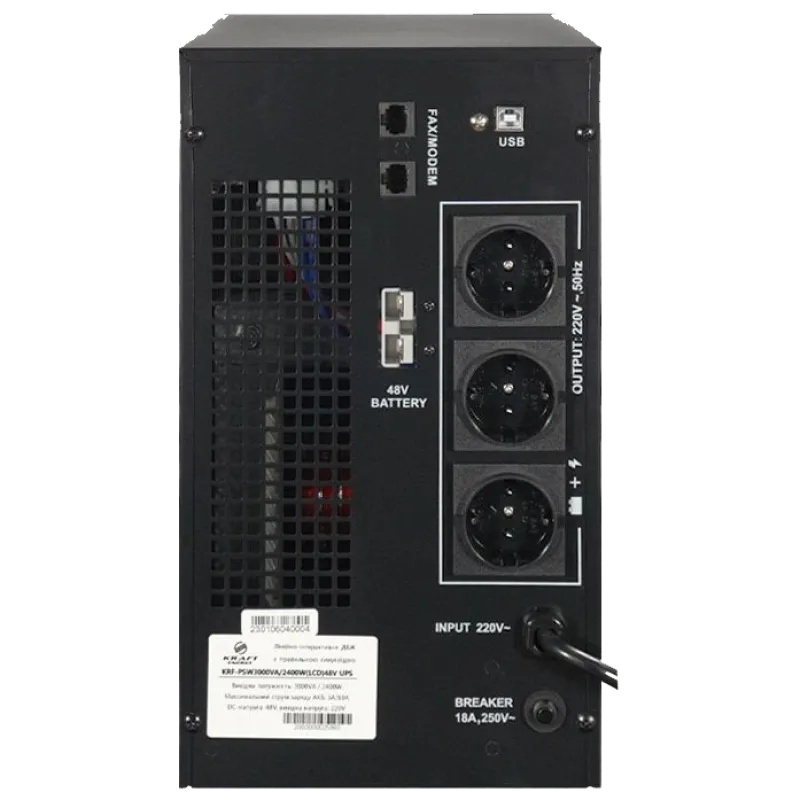 Kraft KRF-PSW3000VA/2400W(LCD)48V Инвертор с ИБП