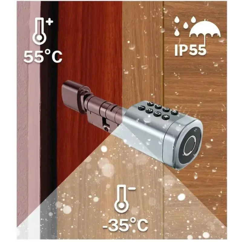 SEVEN LOCK SL-7774BF black (35-90мм) (цилиндр) Биометрический замок