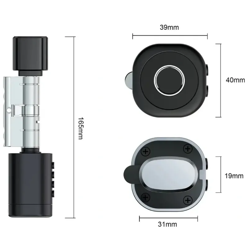 SEVEN LOCK SL-7774BF black (35-90мм) (цилиндр) Биометрический замок