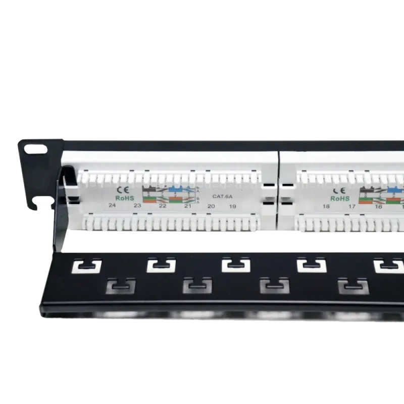 L&W ELECTRONICAL LW-PP74 Патч-панель 19" 24xRJ-45 UTP, кат. 6a, с задним организатором с пластиковыми шторками, LW