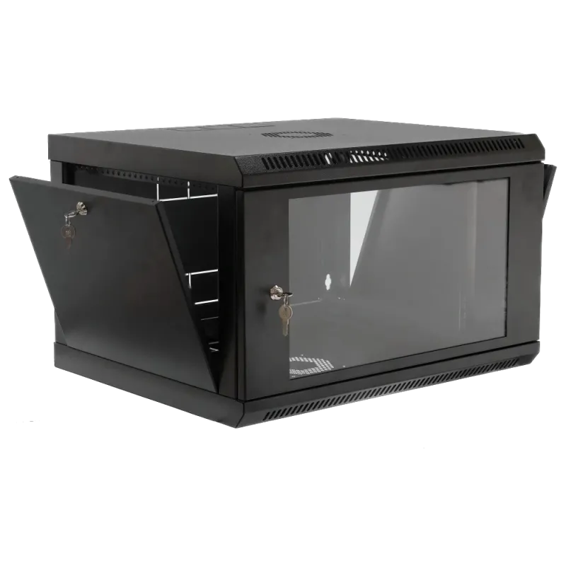 19" 6U, 600x500x373мм акриловое стекло, черный Шкаф