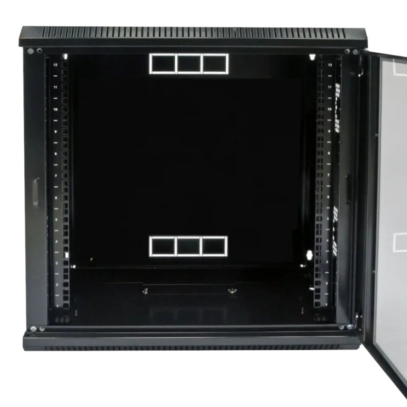 19"12U, 600х600х640 мм Шкаф акриловое стекло черный
