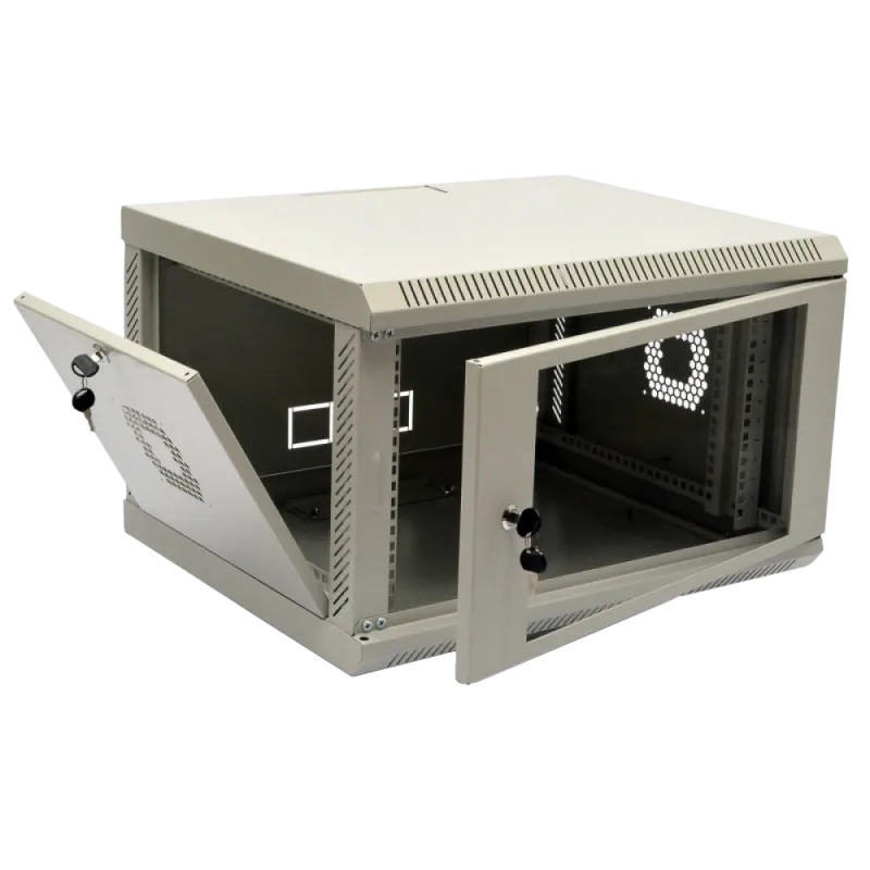 6U Шкаф 19" , 600x500x373мм (Ш*Г*В), эконом, акриловое стекло, серый