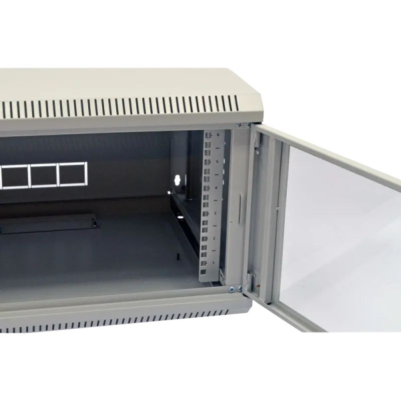 6U Шкаф 19" , 600x500x373мм (Ш*Г*В), эконом, акриловое стекло, серый