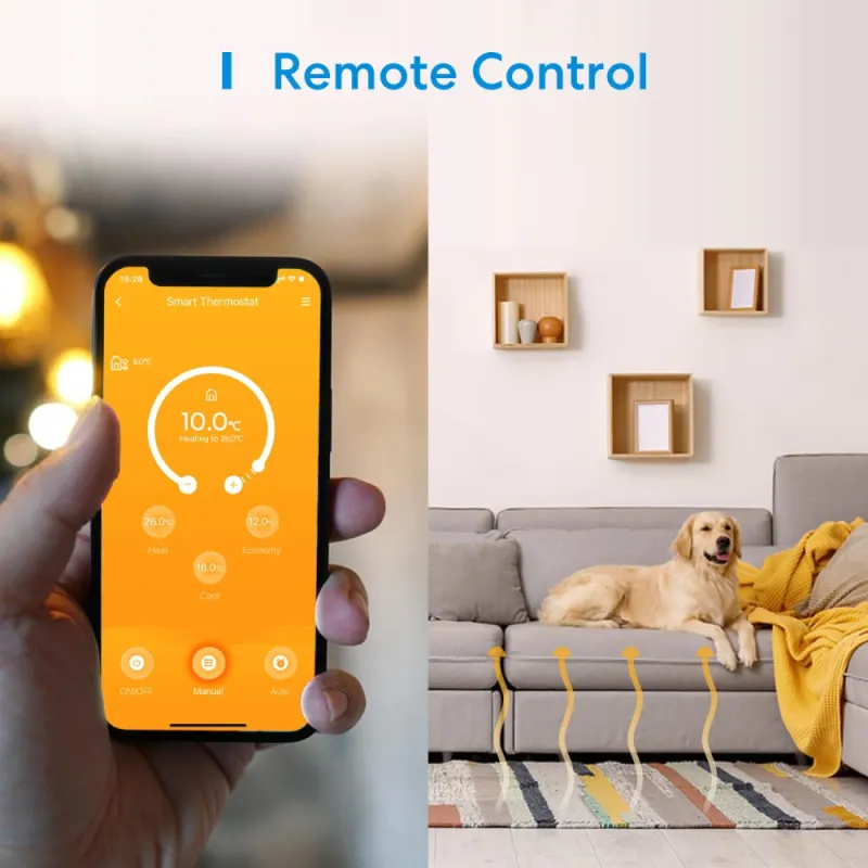 Meross MTS200BHK(EU) Розумний Wi-Fi термостат (тільки водяне опалення)