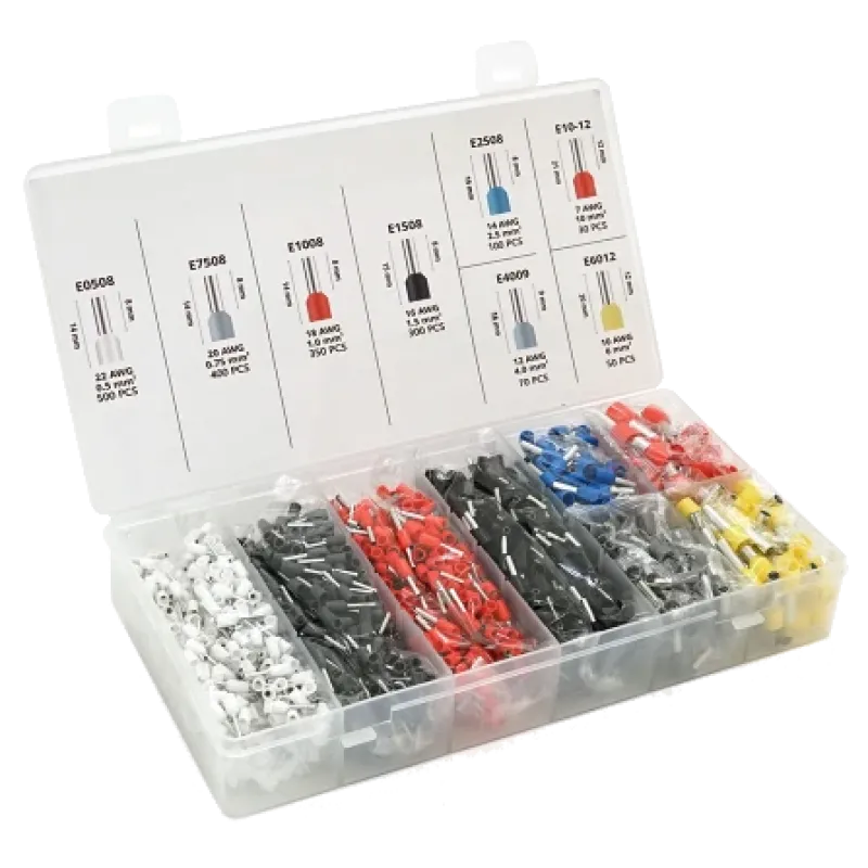 (E0508w-550 E2508b-100,E1008r-350,E1508bl-300,E4009gr-70,E7508gr-400,E6012y-50,E1012r-30) Набір клем/наконечників 1800шт