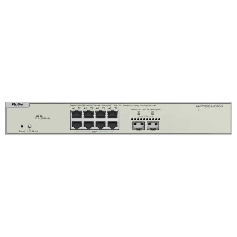 Ruijie RG-NBS3300-8MG2XS-P PoE Коммутатор 8 портов управляемый