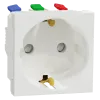 Schneider Electric New Unica NU305718 Розетка с ж/к со шторками 16А самозажимные клеммы белая