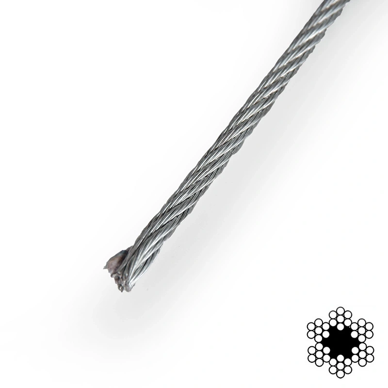 APRO 3мм DIN 3055 (6x7) бухта 200м Трос оцинкованный