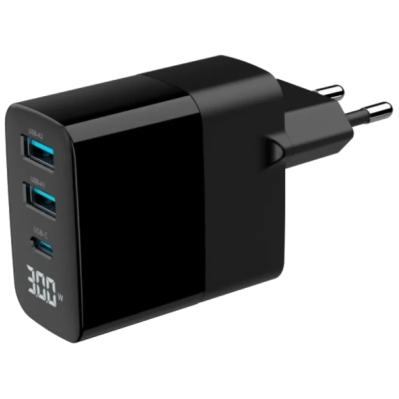Gembird TA-UC-PDQC30LCD-BK-02 Сетевое зарядное устройство