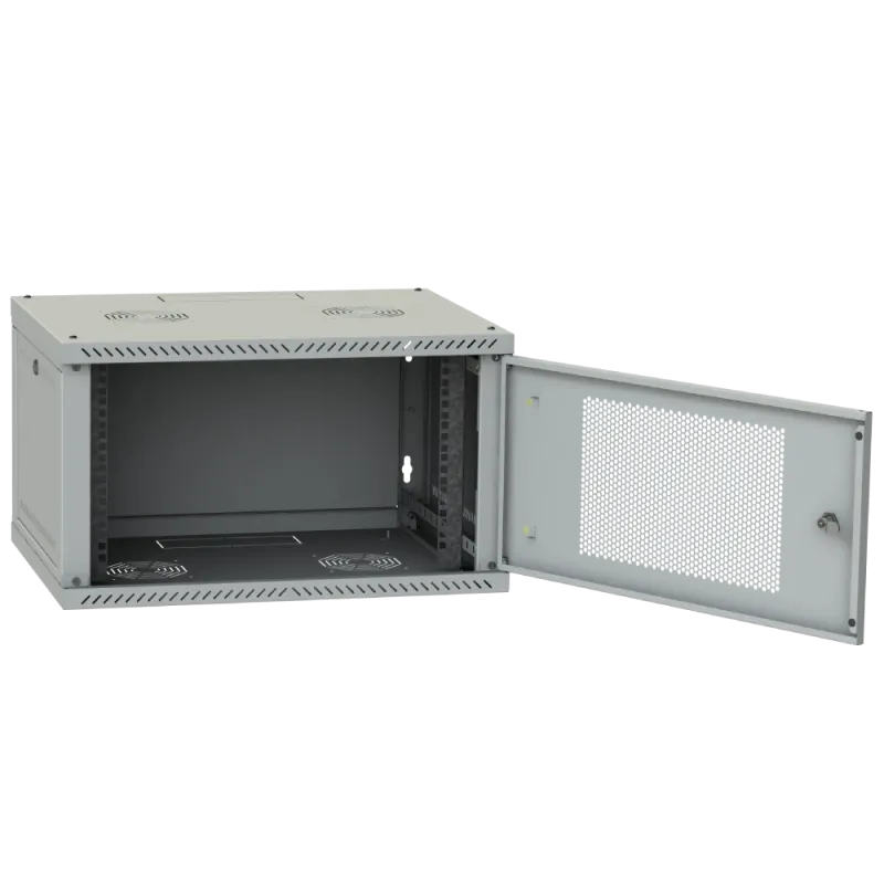 IPCOM 4U 600x350 двері перфорація (сіра) Шафа телекомунікаційна