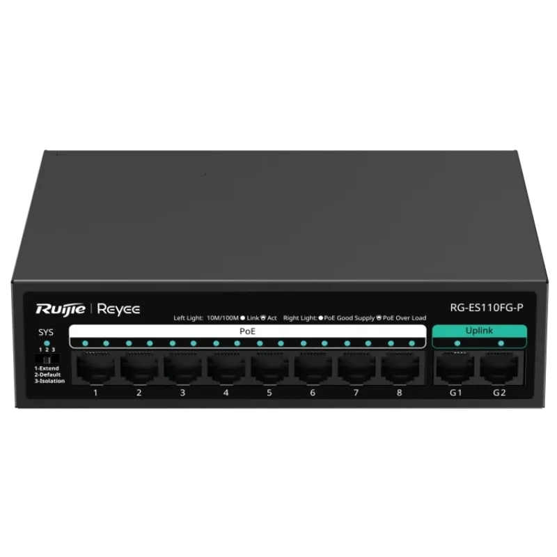 Ruijie Reyee RG-ES110FG-P PoE Комутатор 10 портів некерований