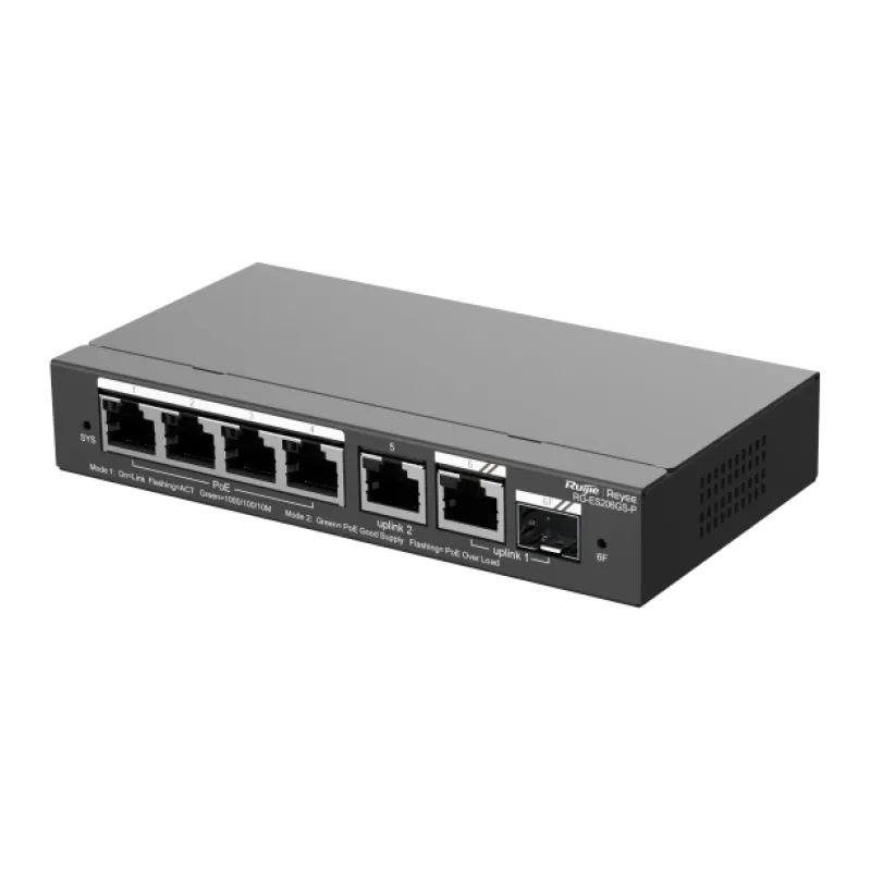 Ruijie RG-ES206GS-P PoE Комутатор 6 портів керований