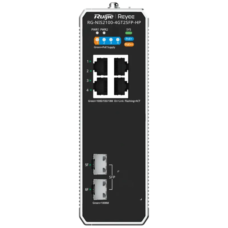 Ruijie Reyee RG-NIS2100-4GT2SFP-HP PoE++ Коммутатор 4 порта управляемый