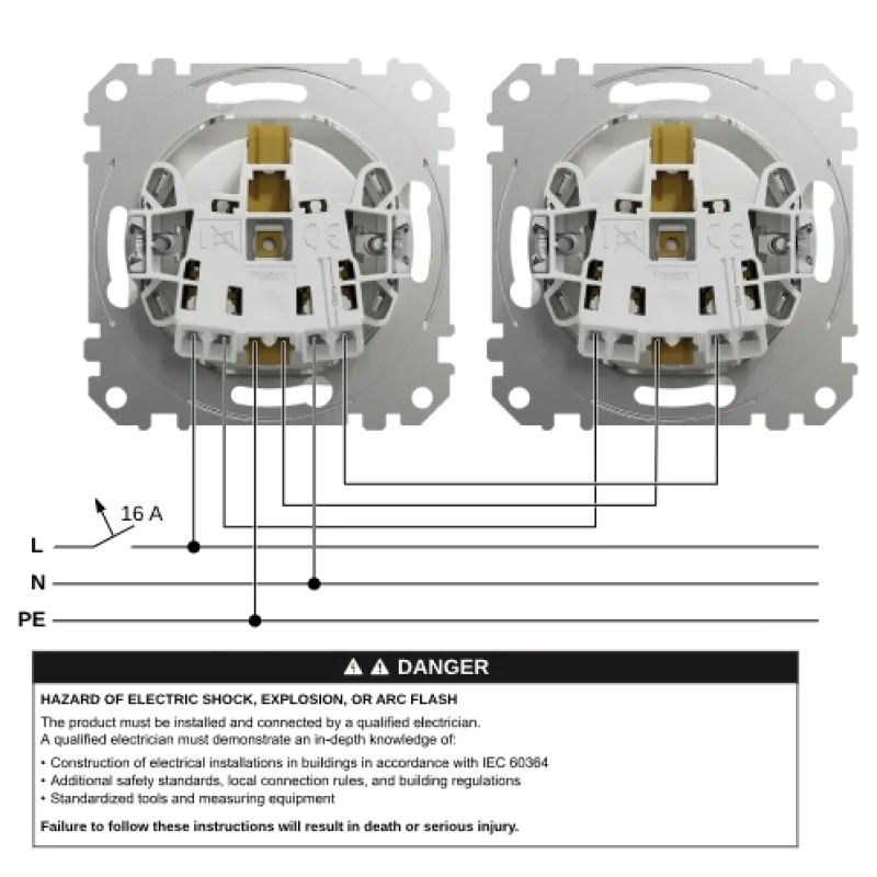 Schneider Electric Sedna Design & Elements SDD111022 с заземлением и шторками Розетка